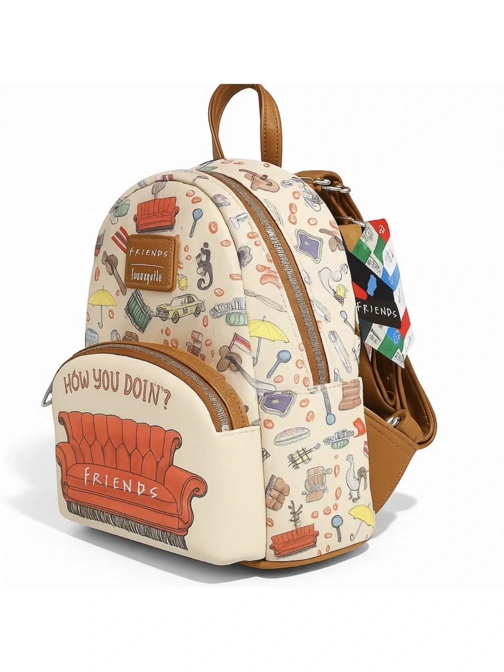 Loungefly Friends Cream and Orange Friends Backpack
